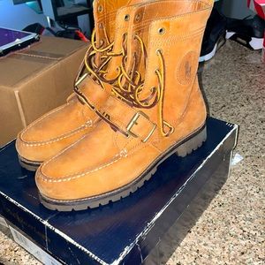 Suede Polo Ranger boots. Size 8 with box..